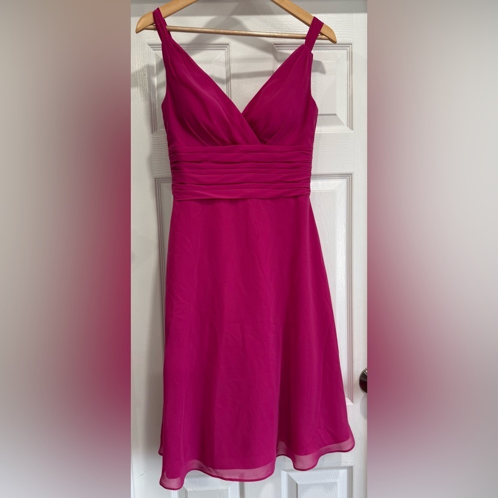 Azazie Strapless Fuchsia Dress